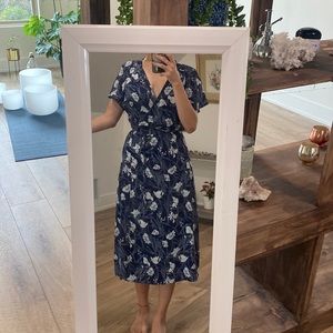Leith Blue Floral Wrap Dress